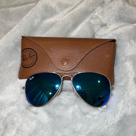Blue mirrors rayban aviators main image 4